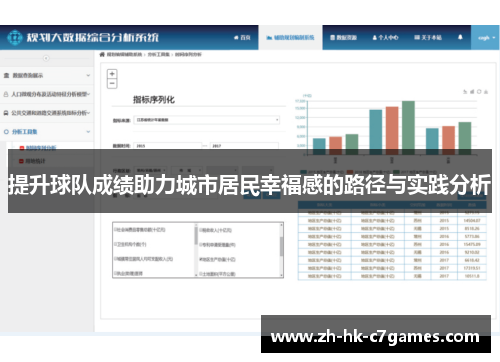 提升球队成绩助力城市居民幸福感的路径与实践分析